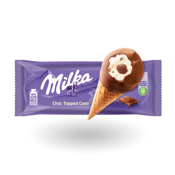 milka choc topped cone milka choc topped cone
